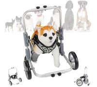 Genérico 4-Wheels Dog Wheelchair Front Legs, Adjustable Aluminum Pet Wheelchair, Disabled Doggie Assisted Walker, Lightweight Dog Carts with Front Limb Walking Mobility Aids for Pet Leg Brace Support(