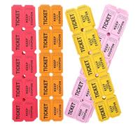Genérico 400 Boletos de Rifa de Fiesta en Colores Rojo, Amarillo, Naranja y Rosa, Rollo de Billetes para Rifa, Entradas para Carnavales y Eventos, Etiquetas para Recaudar Fondos y Juegos