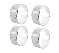 Genérico 4er Set Corpiño Slap-Armbänder Für Hochzeit & Abschlussball - Weiße Schnapparmbänder Für DIY-Blumenschmuck | Elegantes Armband Für Brautjungfern & Partys | Verstellbar & Komfortabel