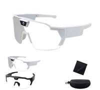 Genérico 4k HD POV Sports Glasses with Camera, Smart Camera Sports Glasses, Suitable for Cycling and Hiking, Unisex (B White to Black (White Frame))