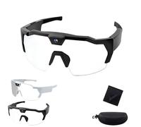 Genérico 4k HD POV Sports Glasses with Camera, Smart Camera Sports Glasses, Suitable for Cycling and Hiking, Unisex (B White to Black (Black Frame))