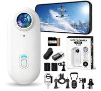 Genérico 4K Thumb Action Camera,Waterproof Uhd Sports Thumb Camera,2026 Upgraded POV CAM WiFi with 64/128GB Card,Portable Body Worn CAM for Travel, Cycling, Sports, Pets, Outdoor (White,64GB)