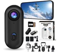Genérico 4K Thumb Action Camera,Waterproof Uhd Sports Thumb Camera,2026 Upgraded POV CAM WiFi with 64/128GB Card,Portable Body Worn CAM for Travel, Cycling, Sports, Pets, Outdoor (Black,128GB)