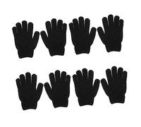 Genérico 4Pares Guantes Exfoliantes Negros para Ducha Anticelulíticos y Prácticos Exfoliación para Cuerpo y Espalda de Toallas
