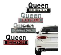 Genérico 4PCS 3D Metal Car Emblem Stickers, Queen Edition & Old Man Edition Badge Decals, Funny Auto Exterior Accessories for Cars, Trucks, SUVs, Motorcycles(Queen)
