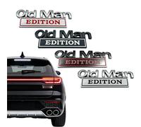Genérico 4PCS 3D Metal Car Emblem Stickers, Queen Edition & Old Man Edition Badge Decals, Funny Auto Exterior Accessories for Cars, Trucks, SUVs, Motorcycles(Old Man)