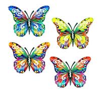 Genérico 4Pcs Butterfly Metal Wall Decor, 3d Butterflies Walls, Outdoor Hanging Wall Art Sculptures Decoration Butterfly patio decor for The Garden, Patio, Fence, Home, and Yard