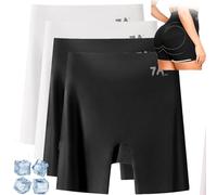 Genérico 4Pcs Choosemuc Ice Silk Panties,Women's High-Waisted Ice Silk Tummy Control and Butt Lift Underwear 3-In-1,Invisible Seamless Design (FR/ES, Letras, XXL, Regular, Regular, Black+White)