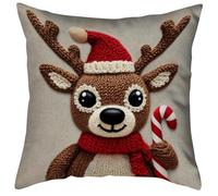 Genérico 4Pcs Christmas Collection Pillowcase,18x18 Inch Festive Holiday Decor,Christmas Pillow Covers for Living Room or Sofa Cushion (D)