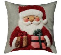 Genérico 4Pcs Christmas Collection Pillowcase,18x18 Inch Festive Holiday Decor,Christmas Pillow Covers for Living Room or Sofa Cushion (A)