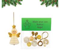 Genérico 4PCS DIY Christmas Crafts Ornament Kit - Funny Button Christmastree Ornament Kits, ChristmasButtons for Crafts, forXmas Holiday Decoration Gifts (D 1Pcs)