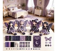 Genérico 4Pcs Flower Fairy Patchwor-k Sewing Kit | Colección De Bricolaje Fairy Patchwor-k |Had-as De Flores Aladas Hechas A Mano Con Materiales Precortados Para Amantes De Las Manualidades