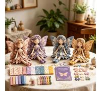 Genérico 4Pcs Flower Fairy Patchwor-k Sewing Kit | Colección De Bricolaje Fairy Patchwor-k |Had-as De Flores Aladas Hechas A Mano Con Materiales Precortados Para Amantes De Las Manualidades