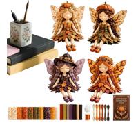 Genérico 4Pcs Flower Fairy Patchwor-k Sewing Kit | Colección De Bricolaje Fairy Patchwor-k |Had-as De Flores Aladas Hechas A Mano Con Materiales Precortados Para Amantes De Las Manualidades