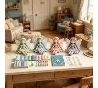 Genérico 4Pcs Flower Fairy Patchwor-k Sewing Kit | Colección De Bricolaje Fairy Patchwor-k |Had-as De Flores Aladas Hechas A Mano Con Materiales Precortados Para Amantes De Las Manualidades