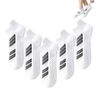 Genérico 5/10 Pairs Unisex Low-Cut No-Show Sports Socks, Anti-Slip Thickened White No Show Sock for Men (5PCS-A)