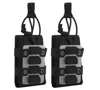 Genérico 5.56 MOLLE Single Pouch with 4 Round Shotgun Shell Holder Insert, Lightweight Tactical Nylon Ammo Storage Adapter(Black,2 Pack)