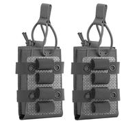 Genérico 5.56 MOLLE Single Pouch with 4 Round Shotgun Shell Holder Insert, Lightweight Tactical Nylon Ammo Storage Adapter(Gray,2 Pack)