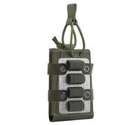 Genérico 5.56 MOLLE Single Pouch with 4 Round Shotgun Shell Holder Insert, Lightweight Tactical Nylon Ammo Storage Adapter(Green,1 Pack)