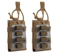 Genérico 5.56 MOLLE Single Pouch with 4 Round Shotgun Shell Holder Insert, Lightweight Tactical Nylon Ammo Storage Adapter(Brown,2 Pack)