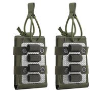 Genérico 5.56 MOLLE Single Pouch with 4 Round Shotgun Shell Holder Insert, Lightweight Tactical Nylon Ammo Storage Adapter(Green,2 Pack)