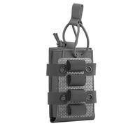 Genérico 5.56 MOLLE Single Pouch with 4 Round Shotgun Shell Holder Insert, Lightweight Tactical Nylon Ammo Storage Adapter(Gray,1 Pack)