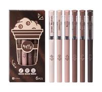 Genérico 5.71 inches Portable Needle Tip Pen -Writing Pens,6x Coffee Theme Gel Ink Pens - Funny School Supplies for Boys, Girls