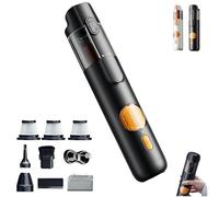 Genérico 5-in-1 Smart Handheld Vacuum Cleaner Kit,Car Portable Dust Cleaner with 15kPa Strong Suction,Rechargeable Type-C Mini Cordless Vacuum Cleaner Inflatable Pump Function for Home,Sofa (Black)