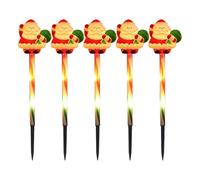 Genérico 5 Luces solares navideñas para Caminos, decoración Exterior, Luces solares con Forma de muñeco de Nieve de Papá Noel, Luce Impermeables para pasarelas y paisajes, para Decoraciones navideñas