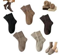 Genérico 5 Pairs Womens Solid Mid Calf Socks,Winter Thicker Warm Boots Socks,Full Cushioned Cozy Soft Cotton Thermal Knit Sock (Mix)