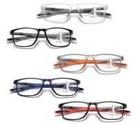 Genérico 5 paquetes Deportivo Gafas de Lectura Bisagras Resorte TR90 Anti luz Azul Gafas De Presbicia para Hombres Y Mujeres(3.5x)