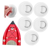 Genérico 5 Parches de Anillo en D para Kayak y Bote Inflable Fácil Instalación Usados con Cuerdas de PVC Blanco para Equipos de Rafting Acuático