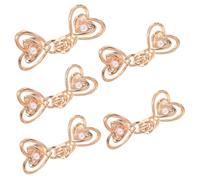 Genérico 5 Pares Heart Shaped Adjustable Waist Buckle Clips No Sew Metal Waist Tightener For Jeans And Pants And Daily Wear