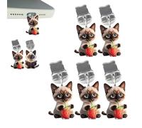 Genérico 5 Pcs Cute Cat Shaped Phone Plug for Most iPhone & Type-C,Adorable 2D Flat Acrylic Charging Port Cover,Stylish Cat Shape Port Cap Protector Decoration (Style B, for Type-C)