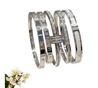 Genérico 5-Piece Elegant Stainless Steel Bracelet Set, 2026 New Repertoireof Bracelet Set, Fashionable Classic Design, Gold Bead Bracelets, for Men and Women (Silver)