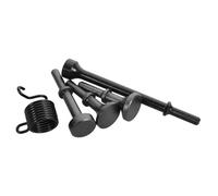 Genérico 5 Piezas de Cinceles para Martillo Neumático Tipo 150/190/250, Acero Resistente 4 Cabezales Planos y Curvos y 1 Resorte de Retención, Accesorios para Reparación y Mantenimiento