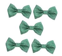 Genérico 5 Piezas Horquilla Clip En La Pajarita Pinzas Para El Pelo Del Perro Del Festival Pajaritas Lazos Para El Cabello Con Brillo Lazo De Pelo Verde Para Mascotas Arco Paño Green