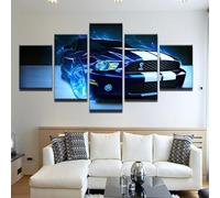 Genérico 5 Piezas Impresiones Sobre Lienzo de Arte Blue Shelb GT500 in Glowing Light Effect Marco Moderno para Dormitorio Sala Estar Cocina
