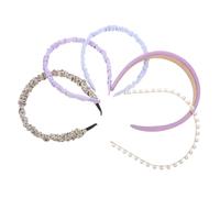 Genérico 5 Piezas Venda Cintas Para El Cabello Para Niñas Diadema Deportiva Diadema De Horquilla Diademas Para El Cuidado De La Piel Para Mujeres Diademas De Niñas Diadema Morada Banda Tela