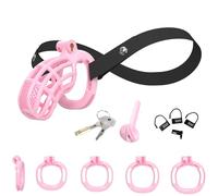 Genérico 5 Tallas Diferentes de Jaula Transpirable para Hombre con cinturón elástico-ESRB06 (Rosa, B4)