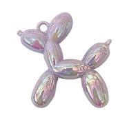 Generico 5 unids/lote 46x50mm 3D acrílico globo perro colgantes y colgantes multicolor mezclados collar DIY llavero que hacen, One Size, Resina, Sin gemas.