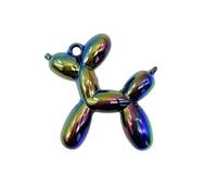 Generico 5 unids/lote 46x50mm 3D acrílico globo perro colgantes y colgantes multicolor mezclados collar DIY llavero que hacen, One Size, Resina, Sin gemas.