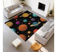 Genérico 50 x 80 cm Alfombra de dibujos animados impresa anime Sci-FI Tapiss Universo Planetas y alfombra antideslizante mágica integrada para pasillo de entrada