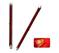 Genérico 500W R7S Bombilla Calefactora de Rubí, 118MM Bombilla de Luz Calefactora Infrarroja de Cuarzo 240V R7 Lámpara Halógena Regulable,Tubo de Luz Calefactor de Cuarzo Rojo,118mm 200w,2Packs