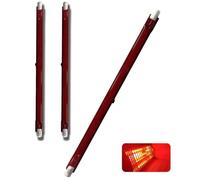 Genérico 500W R7S Bombilla Calefactora de Rubí, 118MM Bombilla de Luz Calefactora Infrarroja de Cuarzo 240V R7 Lámpara Halógena Regulable,Tubo de Luz Calefactor de Cuarzo Rojo,118mm 200w,3Packs