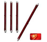 Genérico 500W R7S Bombilla Calefactora de Rubí, 118MM Bombilla de Luz Calefactora Infrarroja de Cuarzo 240V R7 Lámpara Halógena Regulable,Tubo de Luz Calefactor de Cuarzo Rojo,118mm 500w,4Packs
