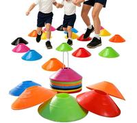Genérico 50er Set Fußball Hütchen Mit Halter - 19 Cm PE Trainings Markierungskegel | Stapelbare Sport Mit Tragegestell & Tasche Für Fußball Baloncesto Baseball Trainingsgeräte Equipment