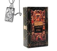 Genérico 5781 mazo de Tarot cabalístico - edición de Bolsillo, Papel de Cobre, Ideal para Principiantes, Incluye Tarjetas y Collar