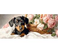 Genérico 5D Diamond Painting Kit Adultos Perro Square Drill Taladro Completo DIY Diamante Paintings para Niños, Punto de Cruz Diamante Dibujos con Diamantes para Decor Pared Hogar 30x90cm Ap3774