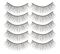 Genérico 5pares Pestañas Postizas con Diamantes Imitación Aspecto Natural Cómodas y Fáciles de Aplicar para Mujer Suministros de Maquillaje Look Brillante para Fiesta y Uso Diario